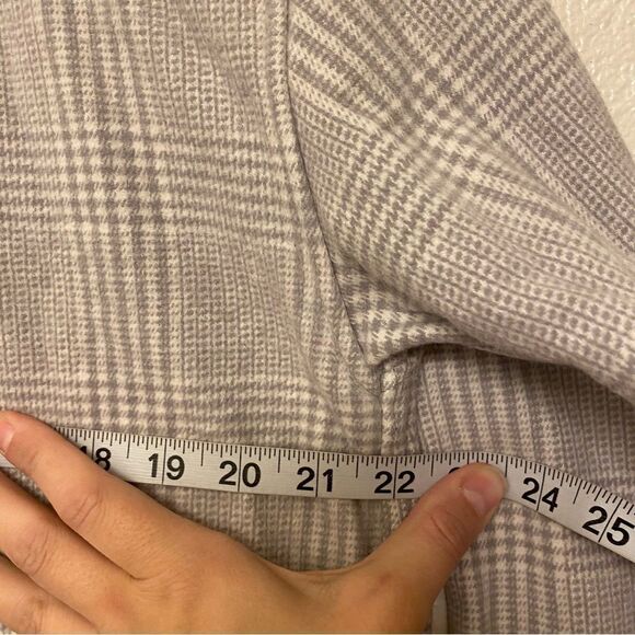 Abercrombie & fitch soft AF plaid full zip jacket gray plaid cotton relaxed L - Picture 7 of 12